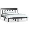 vidaXL Cadre de lit sans matelas gris bois massif