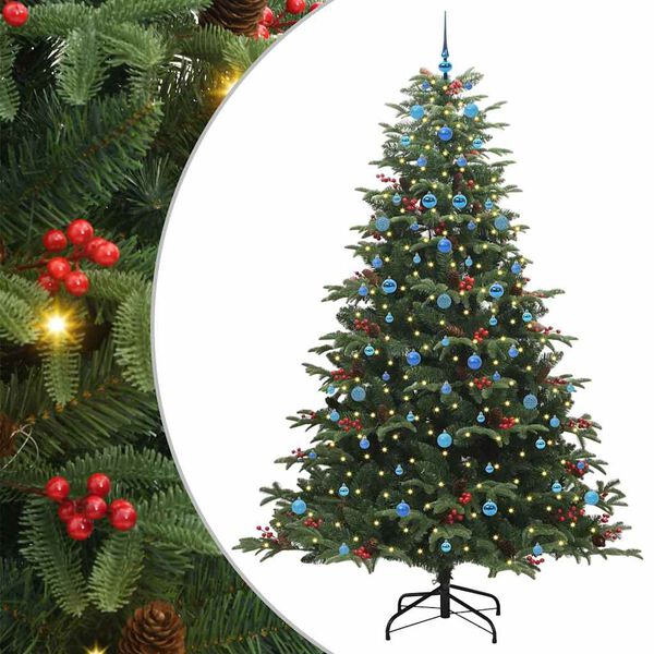 vidaXL Sapin de No&euml;l artificiel Vert 240 cm PVC, m&eacute;tal et plastique