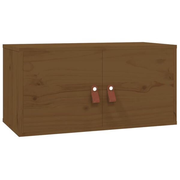 vidaXL Armoires murales 2pcs Marron miel 60x30x30cm Bois de pin massif