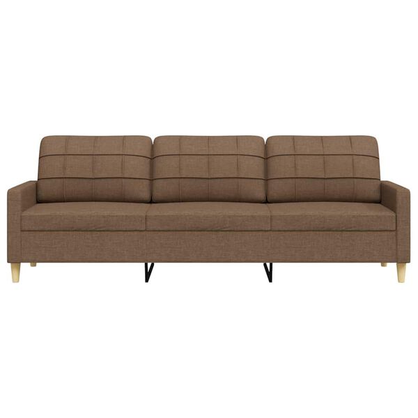 vidaXL Canap&eacute; &agrave; 3 places Marron 210 cm Tissu