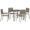 vidaXL Ensemble de salle &agrave; manger pour jardin 5 pc Gris polyrotin
