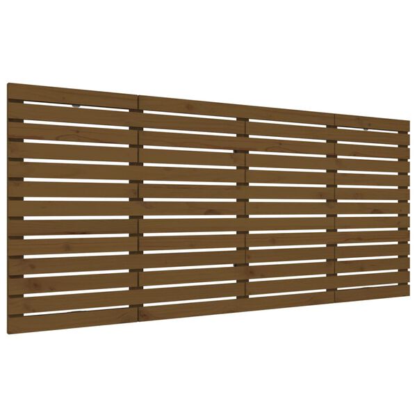 vidaXL T&ecirc;te de lit murale Marron miel 156x3x91,5 cm Bois massif de pin