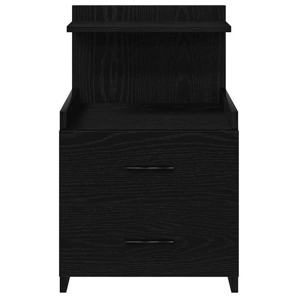 vidaXL Table de chevet avec 2 tiroirs Noir 40 x 36,5 x 62 cm
