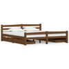 vidaXL Cadre de lit avec 4 tiroirs Marron miel Bois de pin 180x200 cm