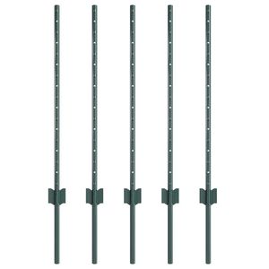 vidaXL Poteau de cl&ocirc;ture. 5 pcs Vert 120 cm Acier