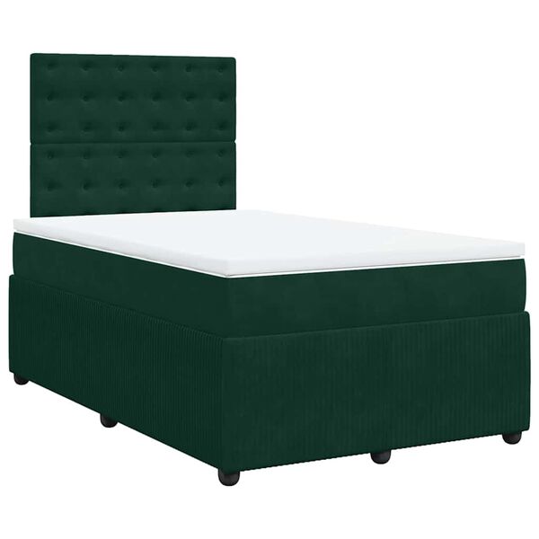 vidaXL Sommier &agrave; lattes de lit avec matelas vert fonc&eacute; 120x190 cm