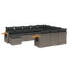 vidaXL Salon de jardin 11 pcs avec coussins gris r&eacute;sine tress&eacute;e