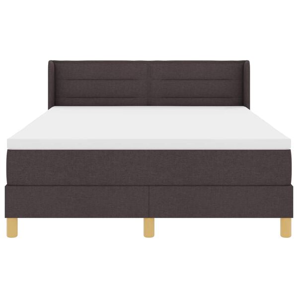vidaXL Lit &agrave; ressorts avec matelas Marron fonc&eacute; 200 x 140 cm Polyester