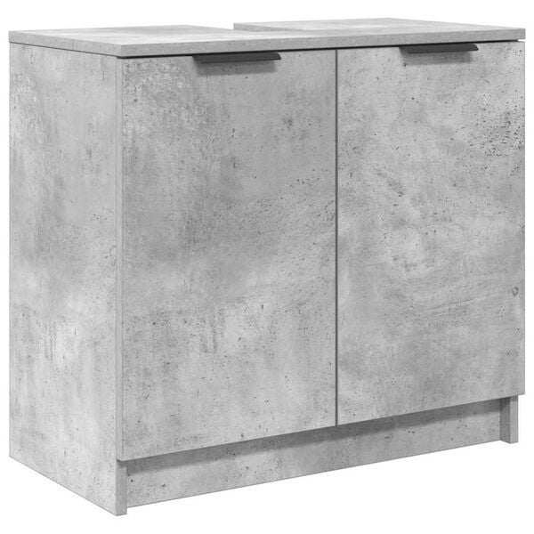 vidaXL Cabinet de salle de bain Gris b&eacute;ton 64,5 x 33,5 x 59 cm
