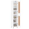 vidaXL Buffet haut Blanc brillant 34,5x34x180 cm Bois d'ing&eacute;nierie