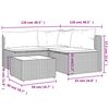 vidaXL Salon de jardin 4 pcs avec coussins Marron Résine tressée