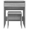vidaXL Coiffeuse et tabouret sonoma gris 60x40x113,5 cm