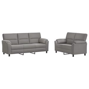 vidaXL Ensemble de Canap&eacute;s 2 pcs Gris clair Velours