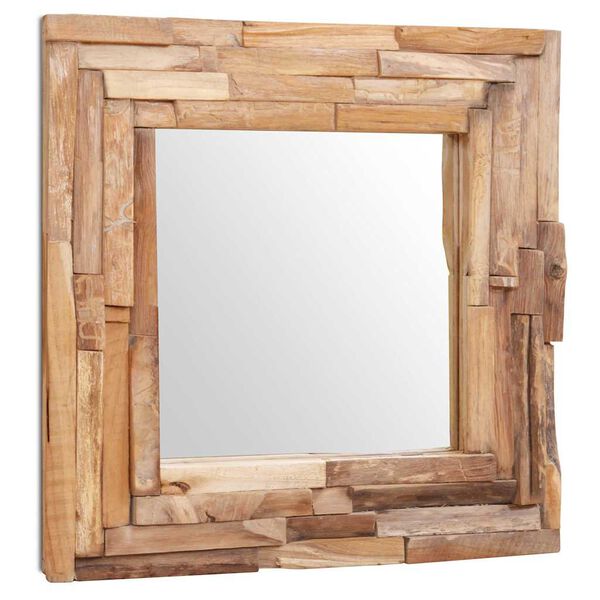 vidaXL Miroir décoratif Teck 60x60 cm Carré