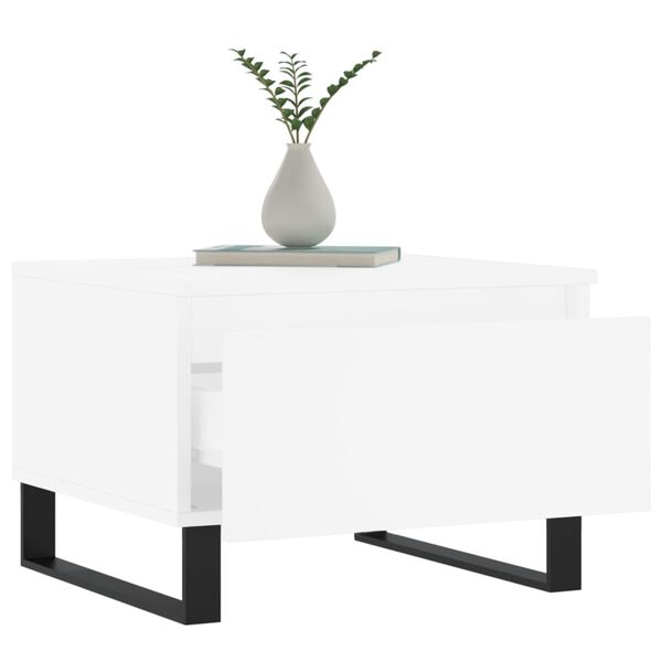 vidaXL Tables basses 2 pcs blanc 50x46x35 cm bois d'ing&eacute;nierie