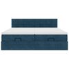 VidaXL Cadre de lit ottoman avec matelas bleu fonc&eacute; 180x200 cm velours