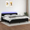 vidaXL Sommier &agrave; lattes de lit et matelas et LED Noir 200x200 cm Tissu