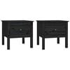 vidaXL Tables d'appoint 2 pcs Noir 50x50x49 cm Bois massif de pin