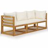 vidaXL Canap&eacute; de jardin &agrave; 3 places avec coussin Cr&egrave;me Bois d'acacia