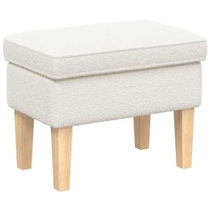 vidaXL Pouf Cr&egrave;me 55 x 35 x 41 cm Boucl&eacute;