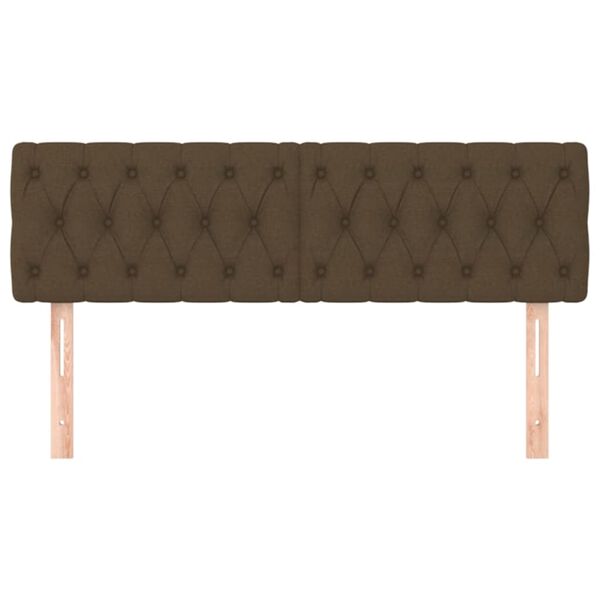vidaXL Têtes de lit 2 pcs Marron Foncé 80x7x78/88 cm Tissu