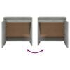 vidaXL Tables de chevet 2pcs gris b&eacute;ton 45x34x44,5cm bois d&rsquo;ing&eacute;nierie