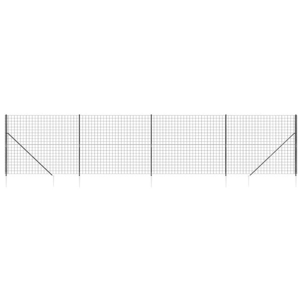 vidaXL Clôture en treillis métallique et ancrage anthracite 2,2x10 m