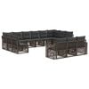 vidaXL Ensemble de canap&eacute; de jardin 13 pc Gris et Gris fonc&eacute; polyrotin