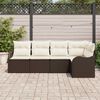 vidaXL Ensemble de canap&eacute; de jardin 5 pcs Marron polyrotin