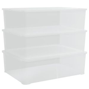 vidaXL Bo&icirc;tes de rangement en plastique 3 pcs 25 L empilables