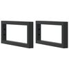 vidaXL Supports d'&eacute;tag&egrave;res pour lavabo 2 pcs noir rectangulaire acier