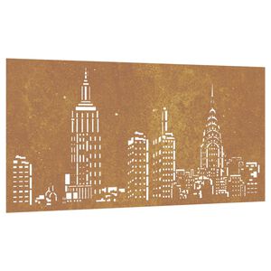 vidaXL D&eacute;coration murale jardin 105x55cm acier corten design d'horizon
