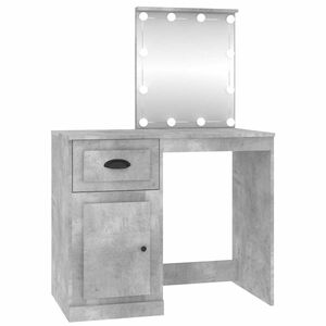 vidaXL Coiffeuse avec LED gris b&eacute;ton 90x50x132,5 cm bois d'ing&eacute;nierie