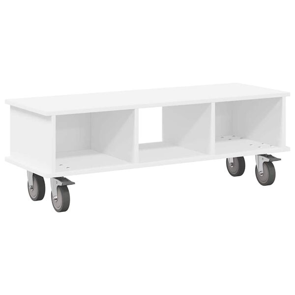 vidaXL Meuble TV Blanc 100 x 35 x 35 cm Bois d'ing&eacute;nierie