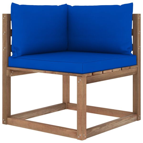 vidaXL Salon palette de jardin 6 pcs et coussins Bois de pin impr&eacute;gn&eacute;