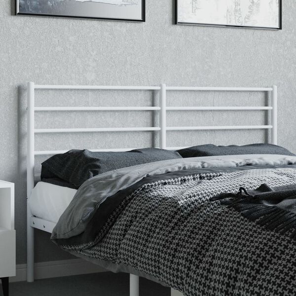 vidaXL T&ecirc;te de lit de remplacement m&eacute;tal blanc 140 cm