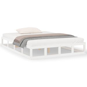 vidaXL Cadre de lit sans matelas blanc 200x200 cm bois massif