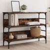 vidaXL Table console ch&ecirc;ne fum&eacute; 100x32x75 cm bois d'ing&eacute;nierie