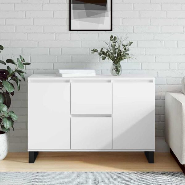 vidaXL Buffet blanc 101,5x35x70 cm bois d'ing&eacute;nierie