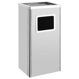vidaXL Poubelle &agrave; cendrier d'h&ocirc;tel 45 L Acier inoxydable