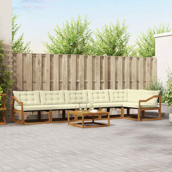 vidaXL Ensemble de canap&eacute;s d'ext&eacute;rieur 6 pcs Naturel et Cr&egrave;me