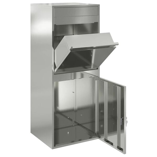 vidaXL Bo&icirc;te de d&eacute;p&ocirc;t de colis Noir 41 x 38 x 103 cm Acier galvanis&eacute;