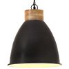vidaXL Lampe suspendue industrielle Noir Fer et bois solide 35 cm E27