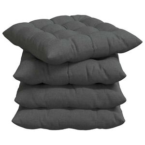 vidaXL Coussins de si&egrave;ge 4 pcs Gris fonc&eacute; 40 x 40 x 6 cm tissu