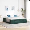 vidaXL Cadre de lit ottoman avec matelas vert fonc&eacute; 160x200 cm velours