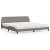vidaXL Lit avec matelas Dover taupe 200x200 cm tissu