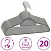 vidaXL Cintres antid&eacute;rapants 20 pcs Gris Velours