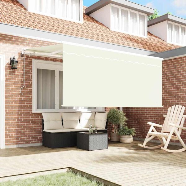 vidaXL Auvent R&eacute;tractable Cr&egrave;me 300 x 200 cm Polyester et Aluminium