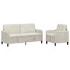 vidaXL Canap&eacute; avec rangement 2 pc Cr&egrave;me Polyester