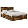 vidaXL Cadre de lit Ch&ecirc;ne fum&eacute; 135 x 190 cm Bois Ing&eacute;nierie